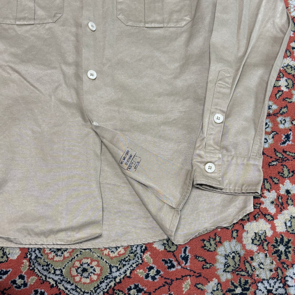 [M] L3 ARMY 빈티지 필드 셔츠 밀리터리 베이지 상품이미지4