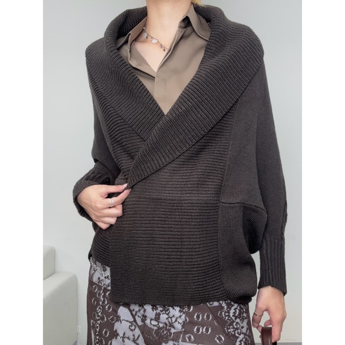 빈티지 브라운 볼레로 가디건 상품이미지1