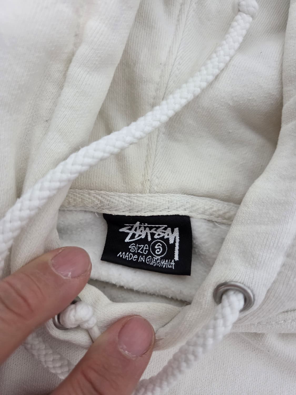 스투시 베이직 로고 후드티 화이트 상품이미지4