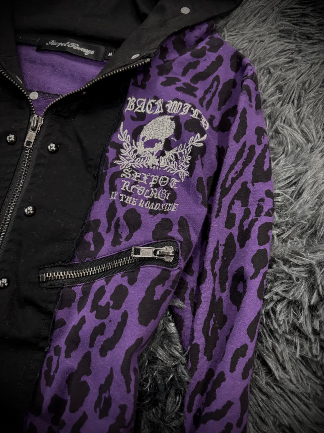 Sexpot Revenge 퍼플 호피 펑크 후드집업 상품이미지3