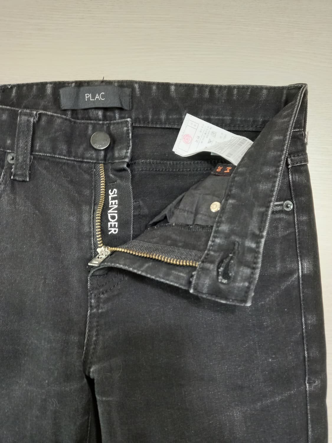 28 PLAC Slender Kor 워싱 스판 슬림일자진 블랙 28-88 상품이미지6