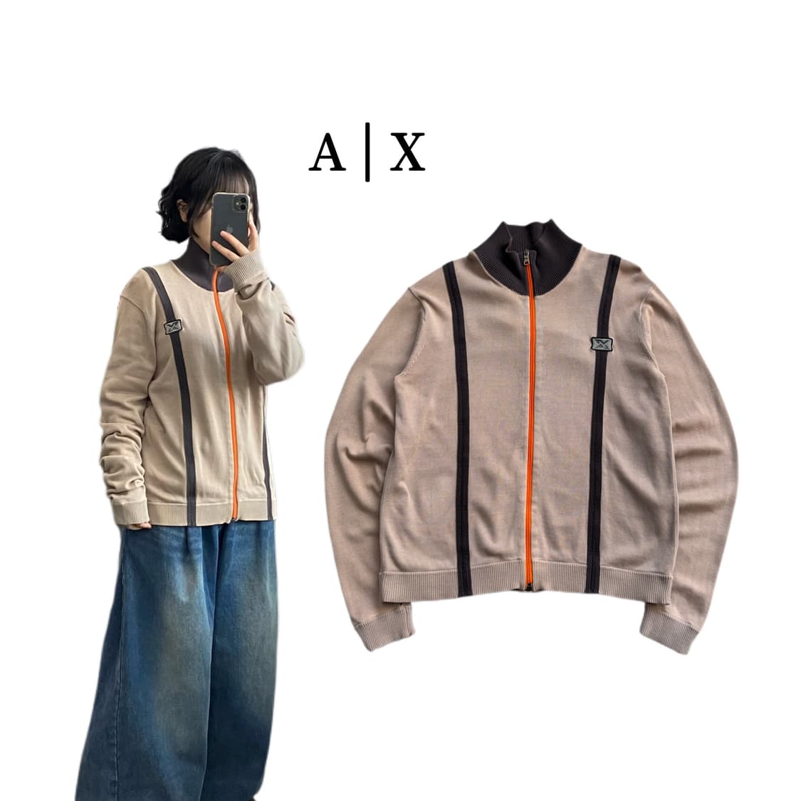 아르마니 익스체인지 니트집업 상품이미지1