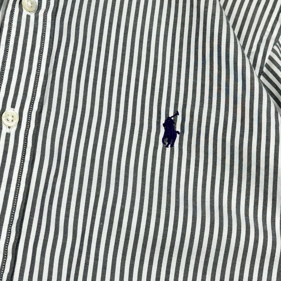 폴로 랄프로렌 슬림핏 스트라이프 셔츠 챠콜 그레이 S 상품이미지3