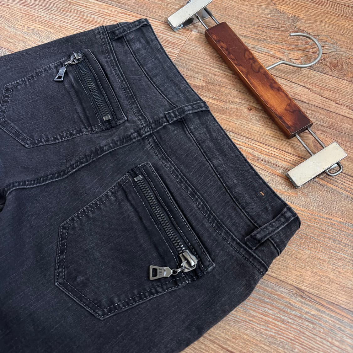 질스튜어트 26 차콜 스키니진 스판 데님 지퍼 페이딩 변색 상품이미지6