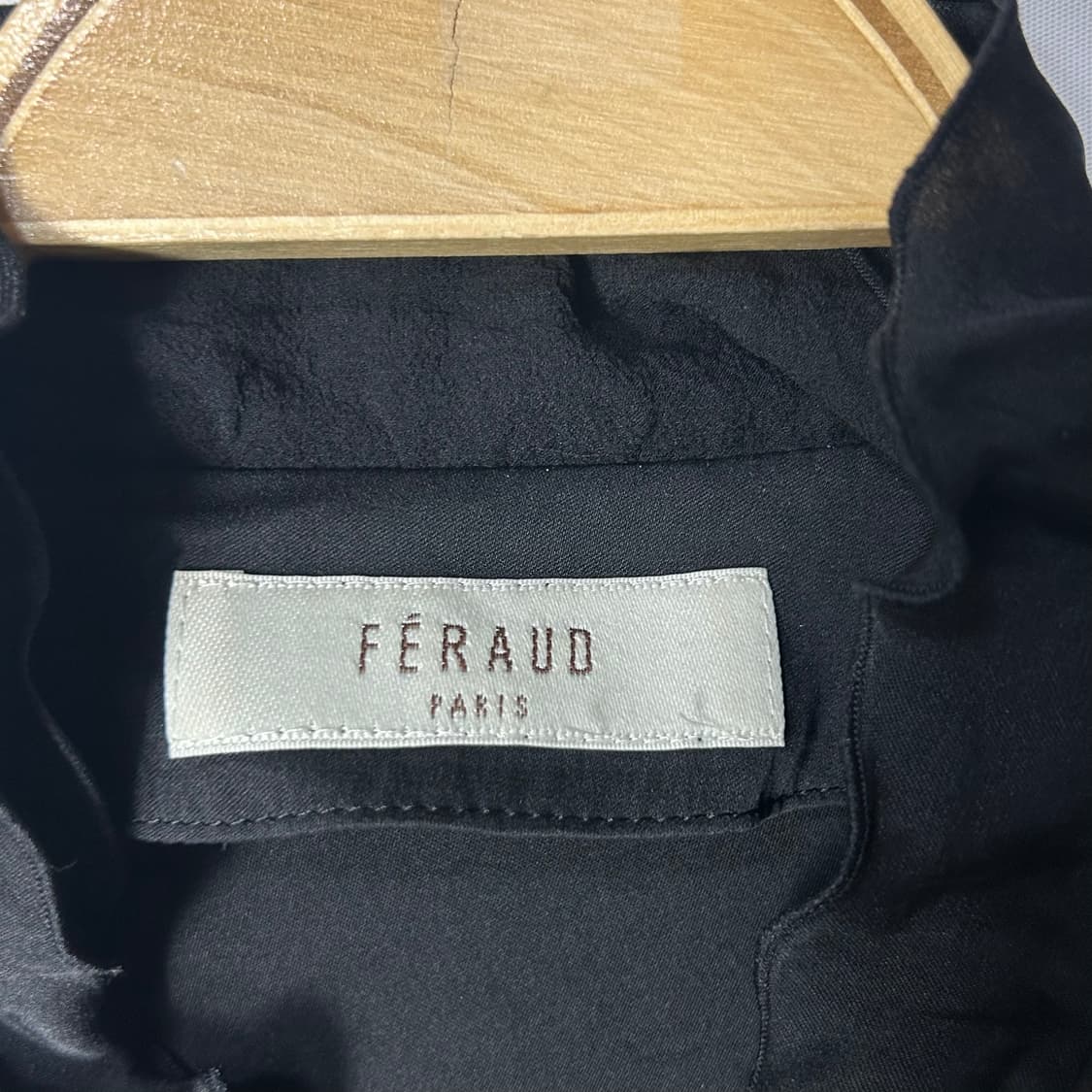 [FERAUD] 페로 블랙 프릴 실크 집업  상품이미지5