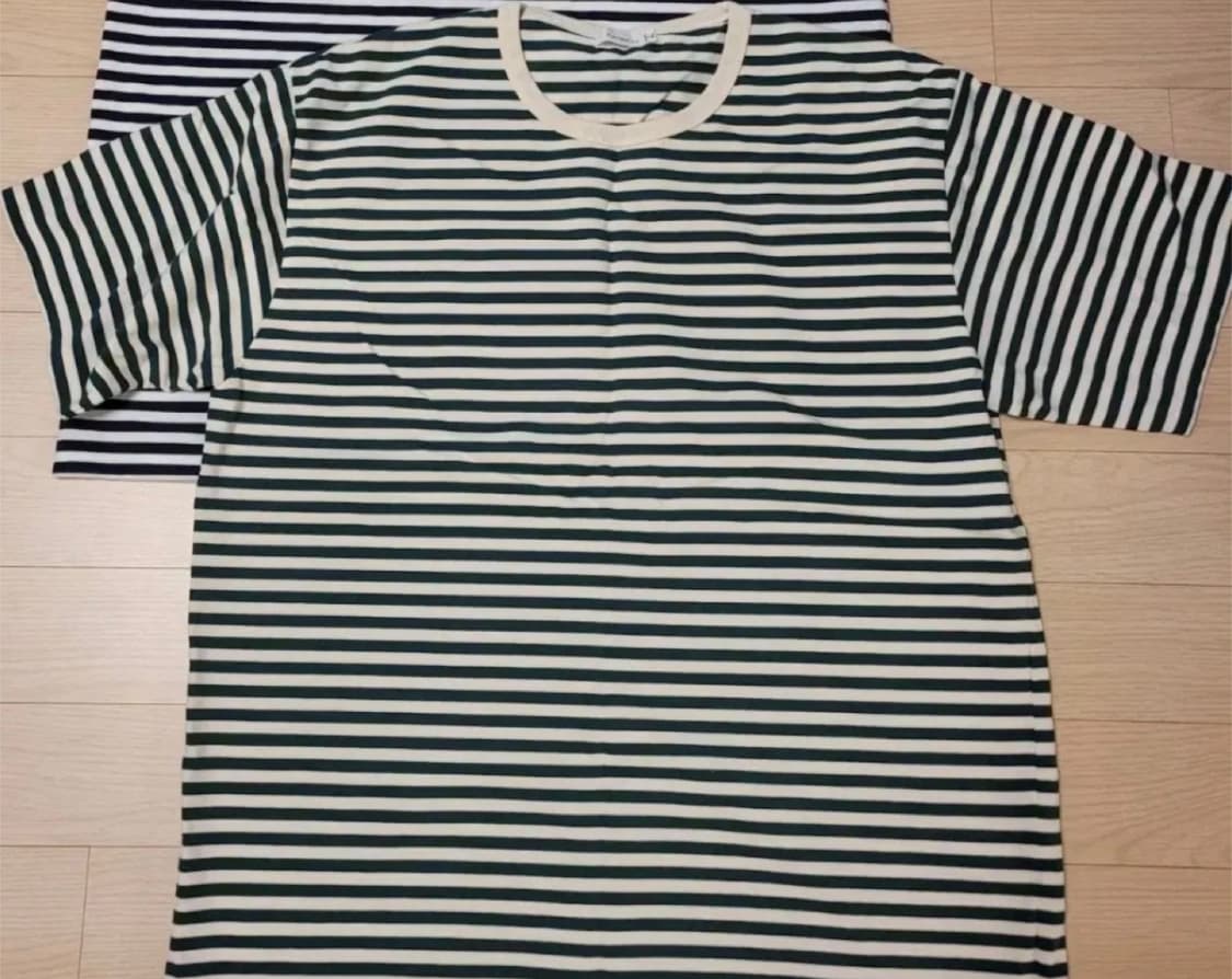 나나미카 쿨맥스 스트라이프 저지 반팔티 xl 사이즈 그린 상품이미지2