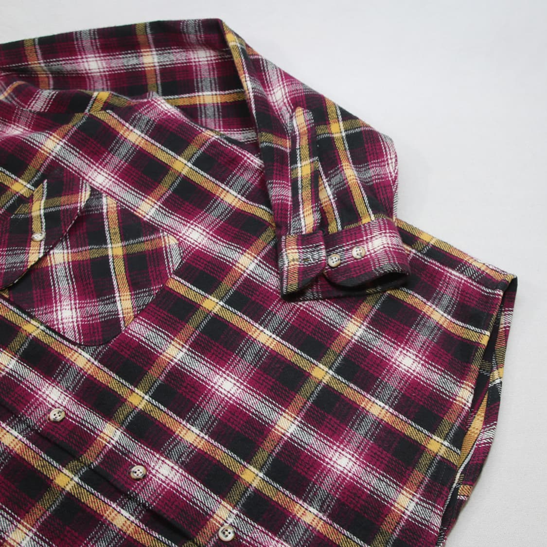 (착용컷) 90's FIVE BROTHER 체크 셔츠 (남성용 L) 상품이미지7