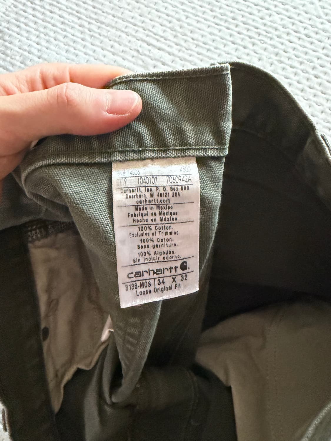 [34] 칼하트 더블니 워크팬츠 b136 모스 상품이미지4