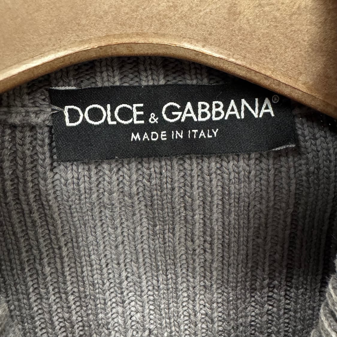 돌체앤가바나 하이넥 집업 골지 니트 가디건 그레이 상품이미지6