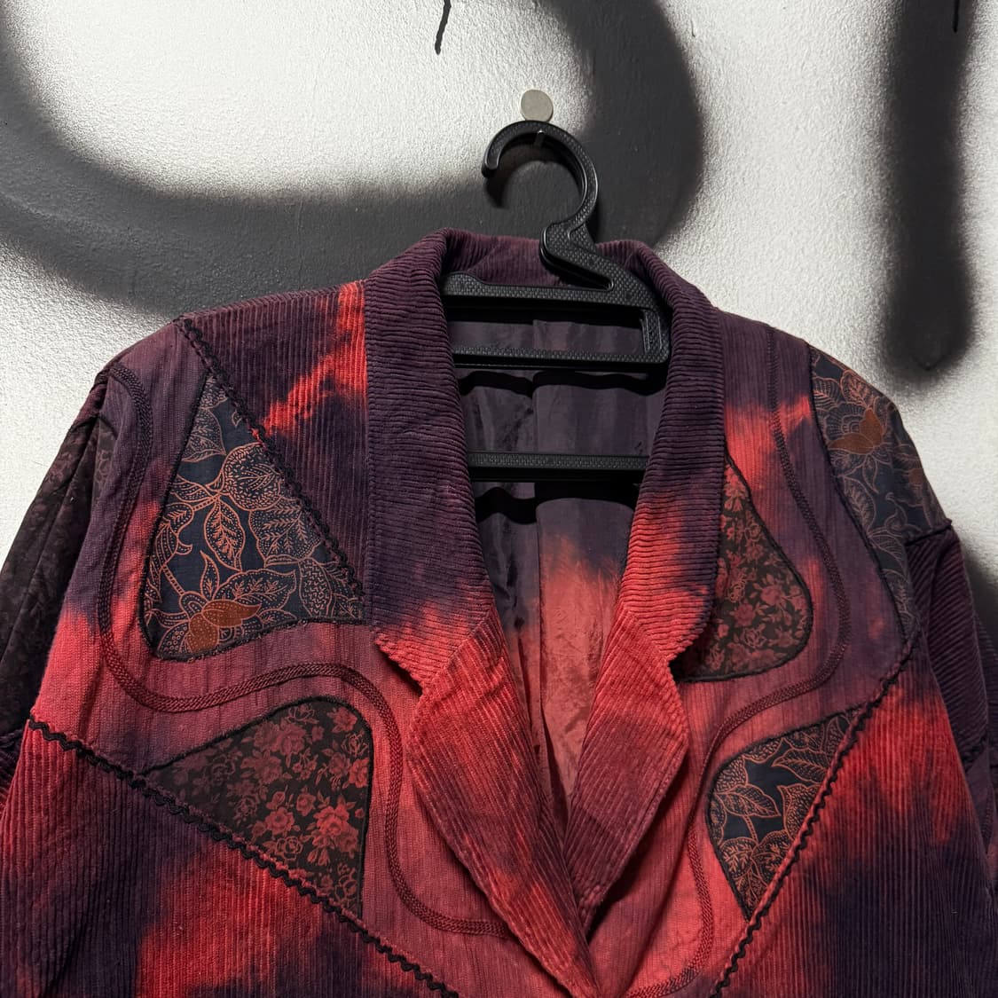 VTG 빈티지 코듀로이 골덴 타이다이 오리엔탈 패치워크 싱글 자켓 상품이미지3