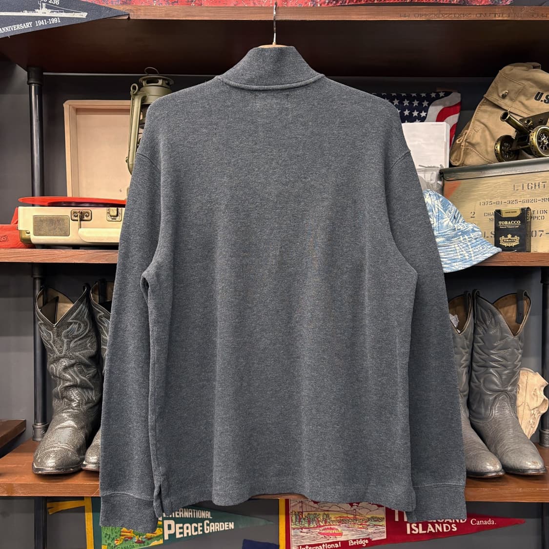 90s 폴로 랄프로렌 파인리브 하프집업 코튼니트 스웨터 차콜 N642 상품이미지2