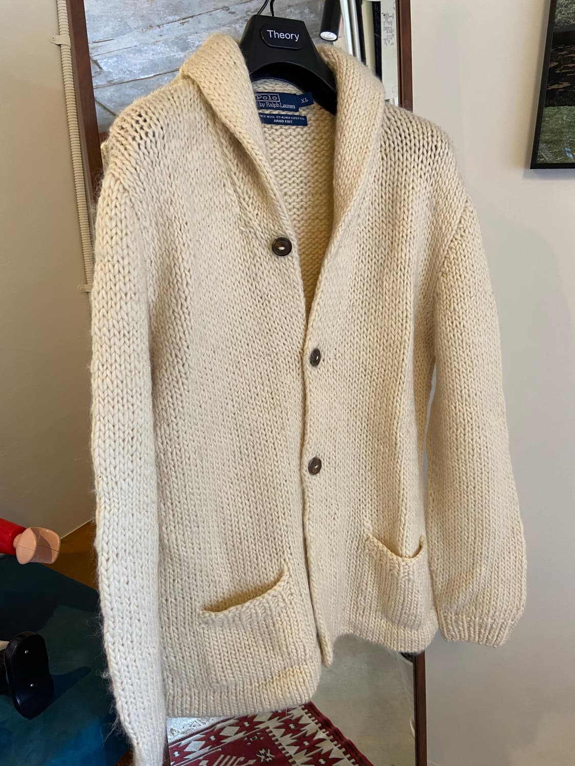폴로 랄프로렌 아이보리 숄카라 니트 가디건 상품이미지4