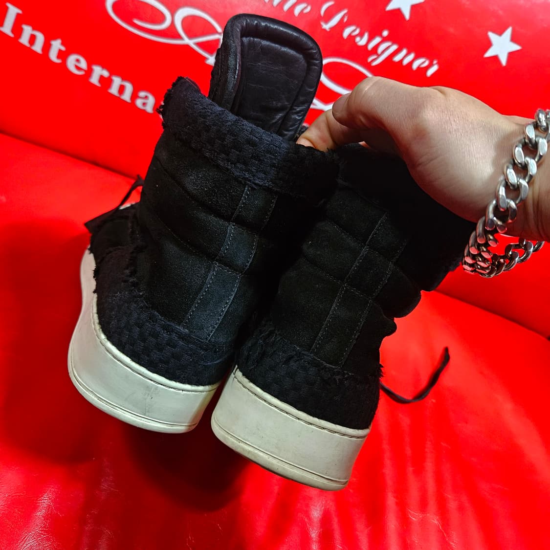 발망(Balmain) 가죽 스웨이드 하이탑 스니커즈 43size 상품이미지4