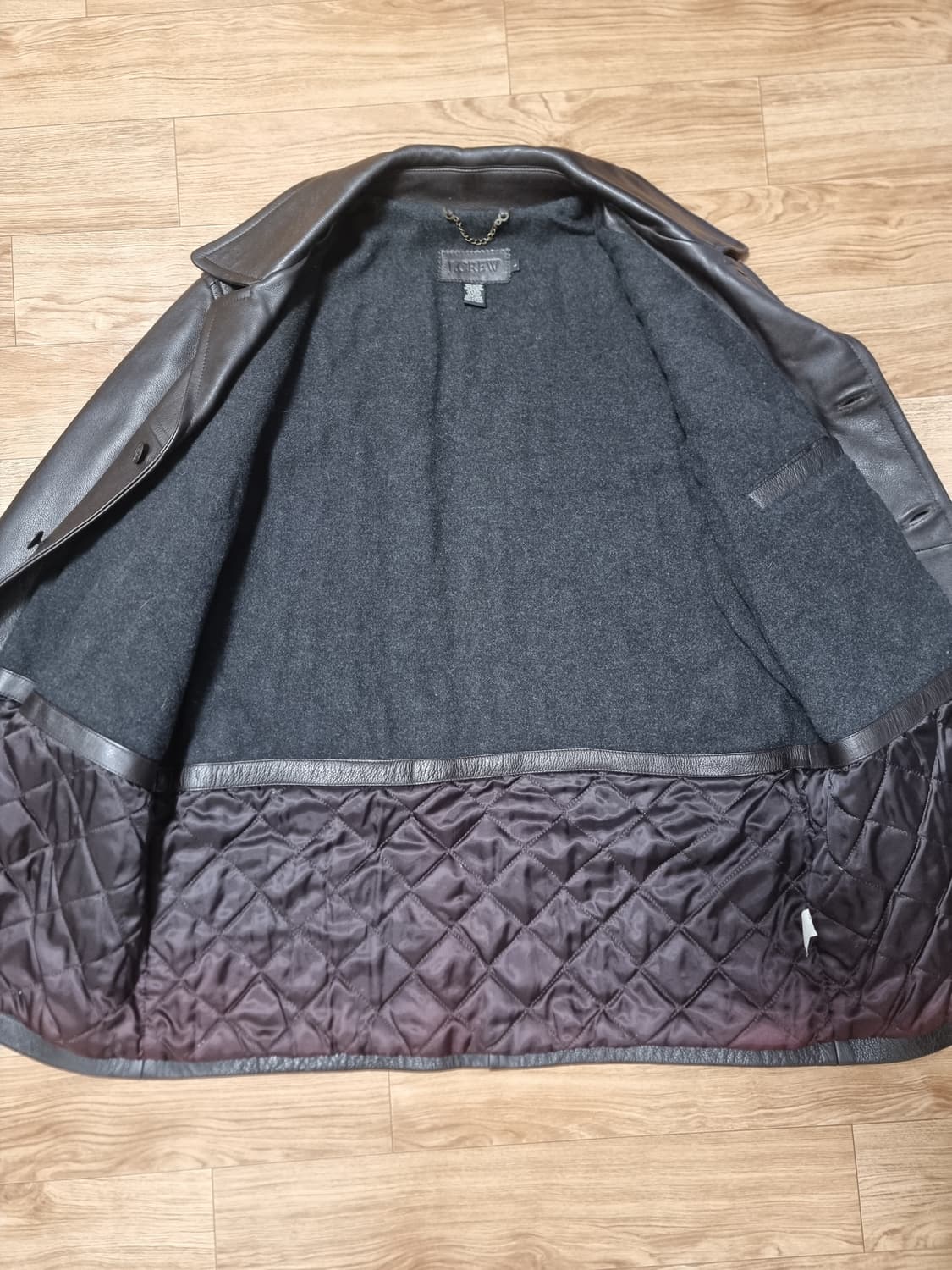 jcrew j.crew 제이크루 레더 카코트 다크 브라운 L 상품이미지4