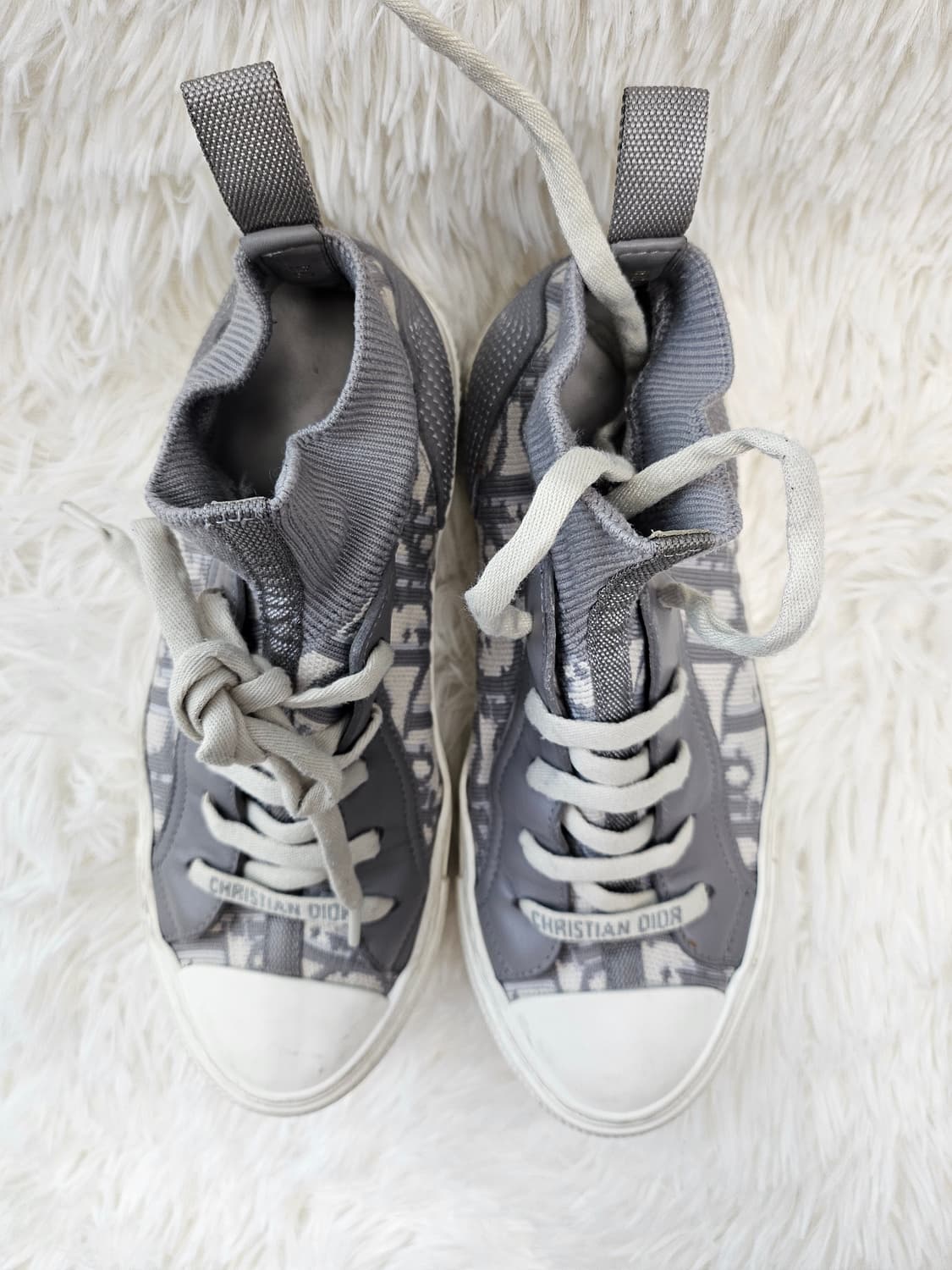디올 오블리크 하이탑 스니커즈 그레이 35 상품이미지3