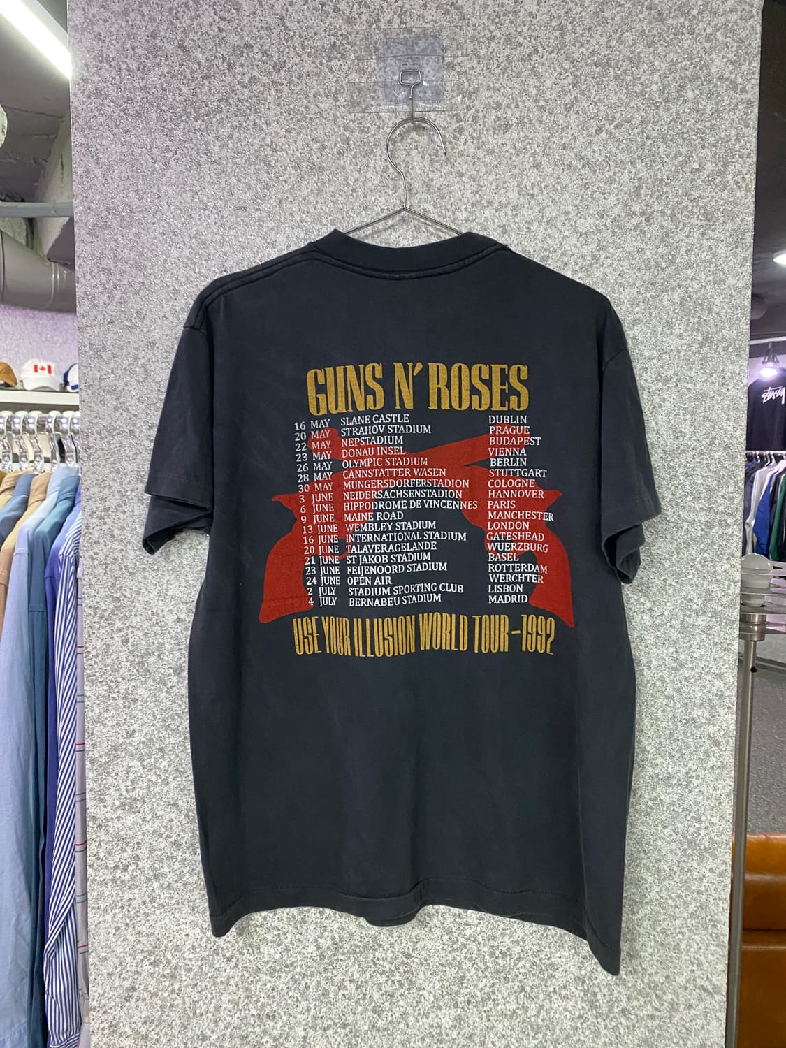 빈티지 건스앤로지스 카드 그래픽 반팔티셔츠B4975 상품이미지3