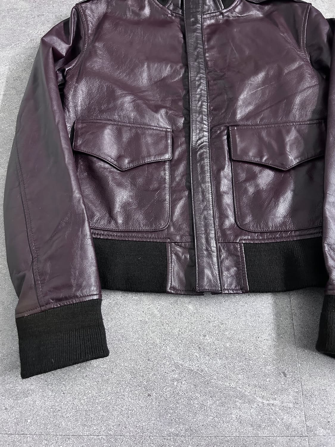 00’s JPN 버건디 고트스킨 봄버 자켓 상품이미지3