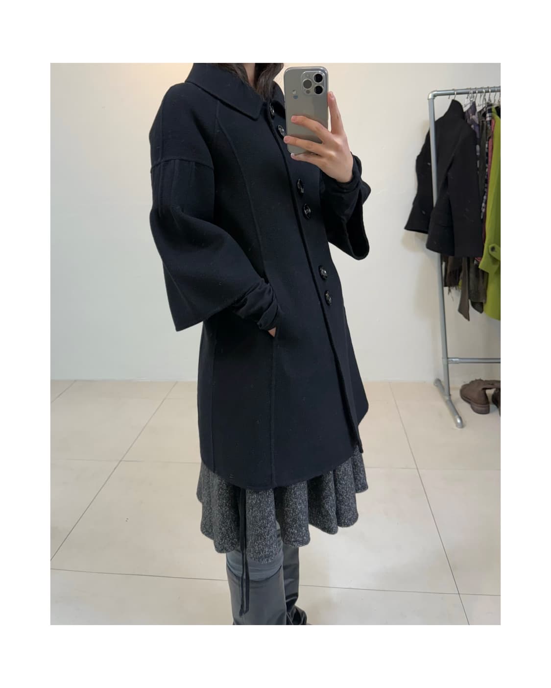 Manouqua 울 캐시미어 혼방 코트 상품이미지3