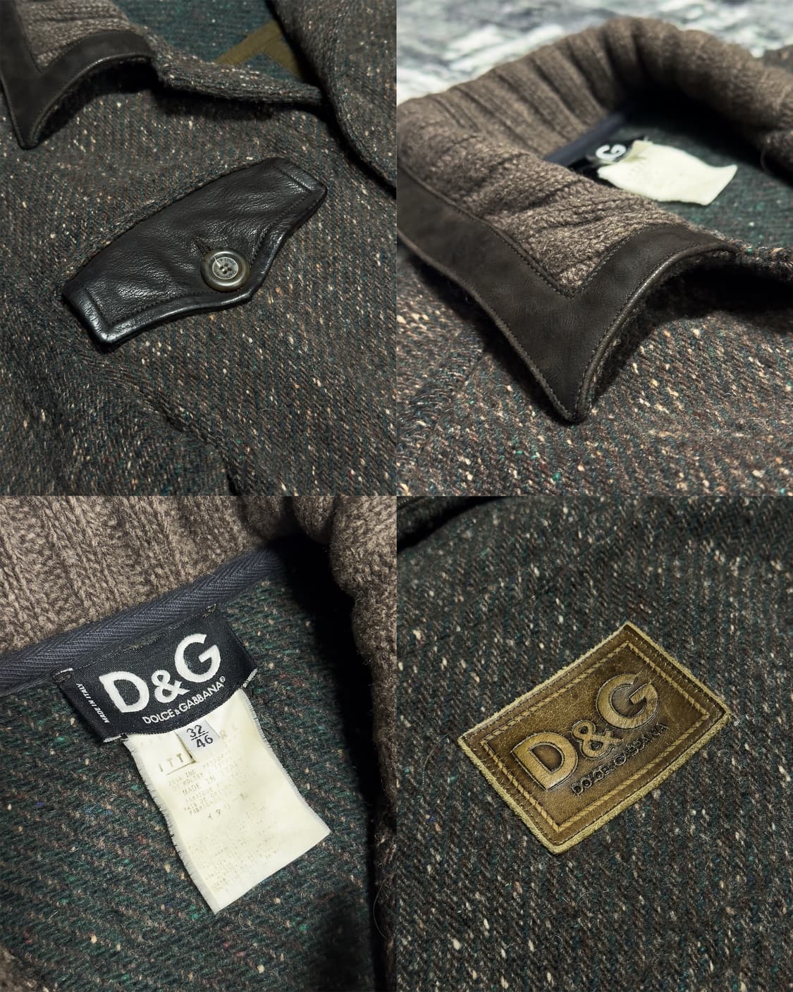 {D&G} Knit Collar Leather Wool Jacket 상품이미지6