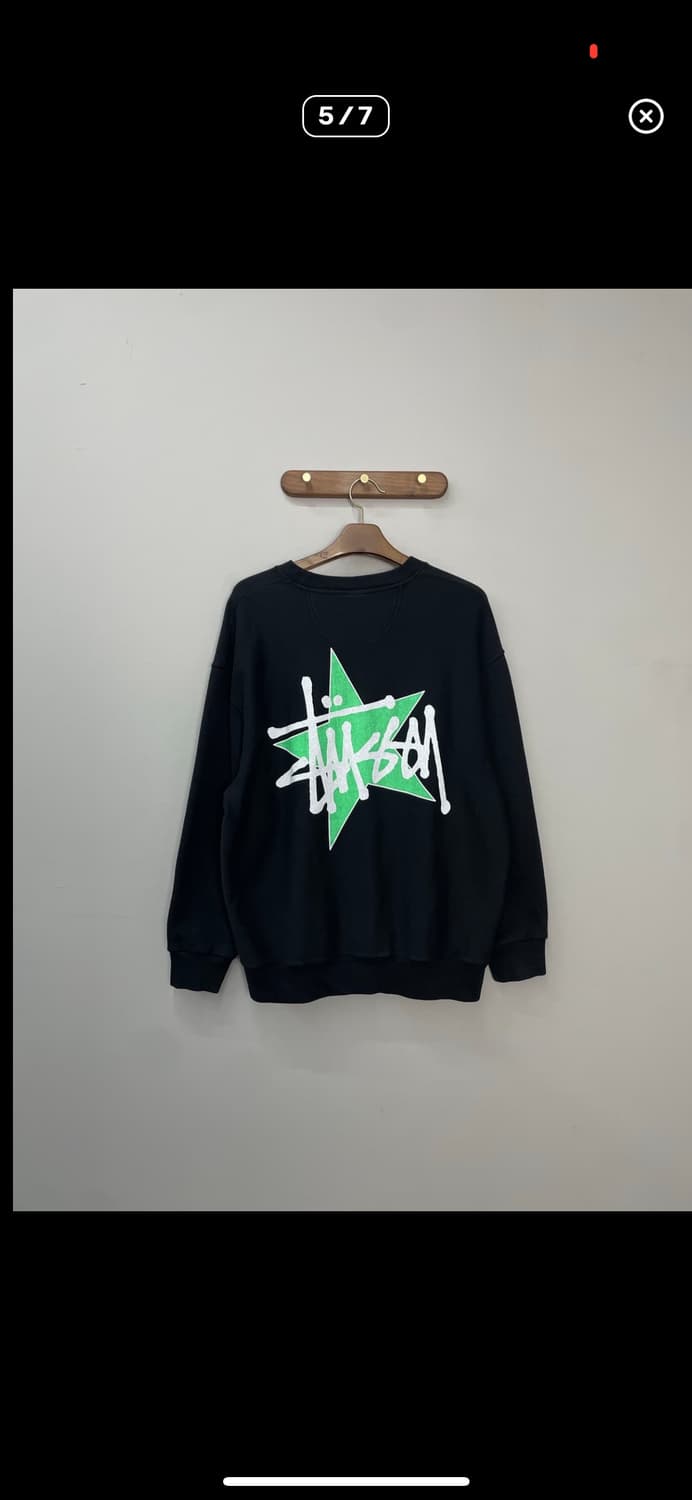 스투시 스타 크루 피그먼트 다이드 블랙 맨투맨 A2813 상품이미지5