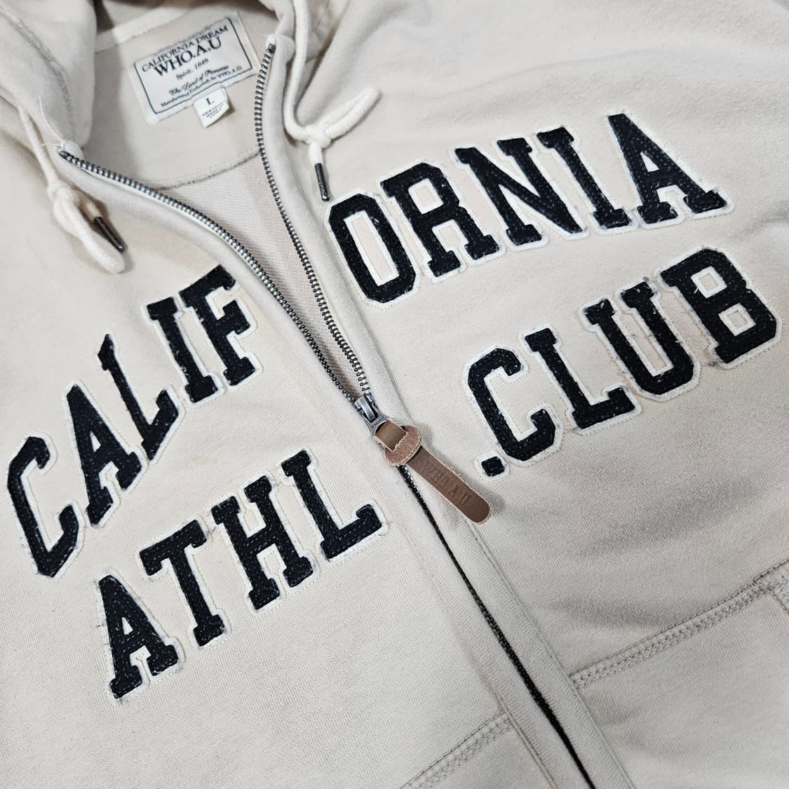 후아유 21fw 빈티지 레터링 투웨이 지퍼 후드집업 상품이미지6