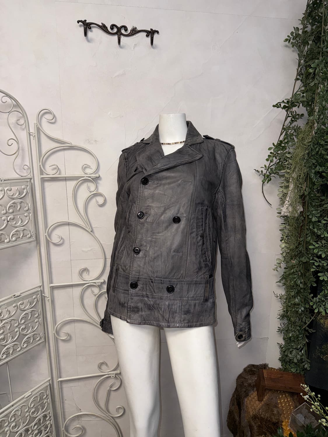 DIESEL aging gray lamb skin double jk 상품이미지9