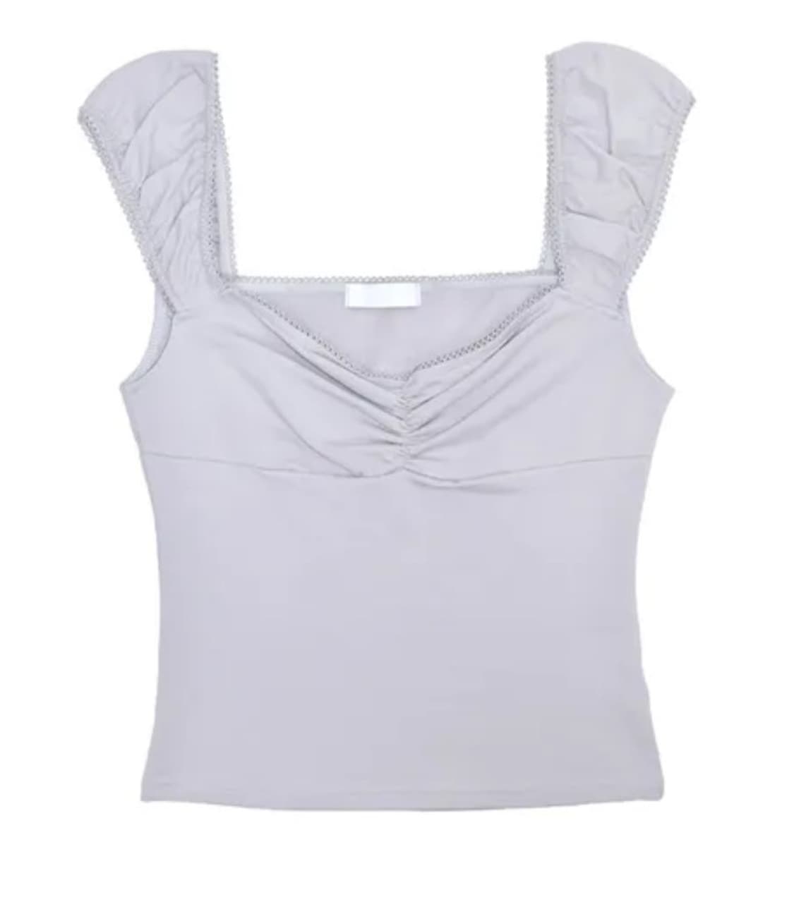 아쿠비클럽 셔링 레이스 슬리브리스 그레이 상품이미지1