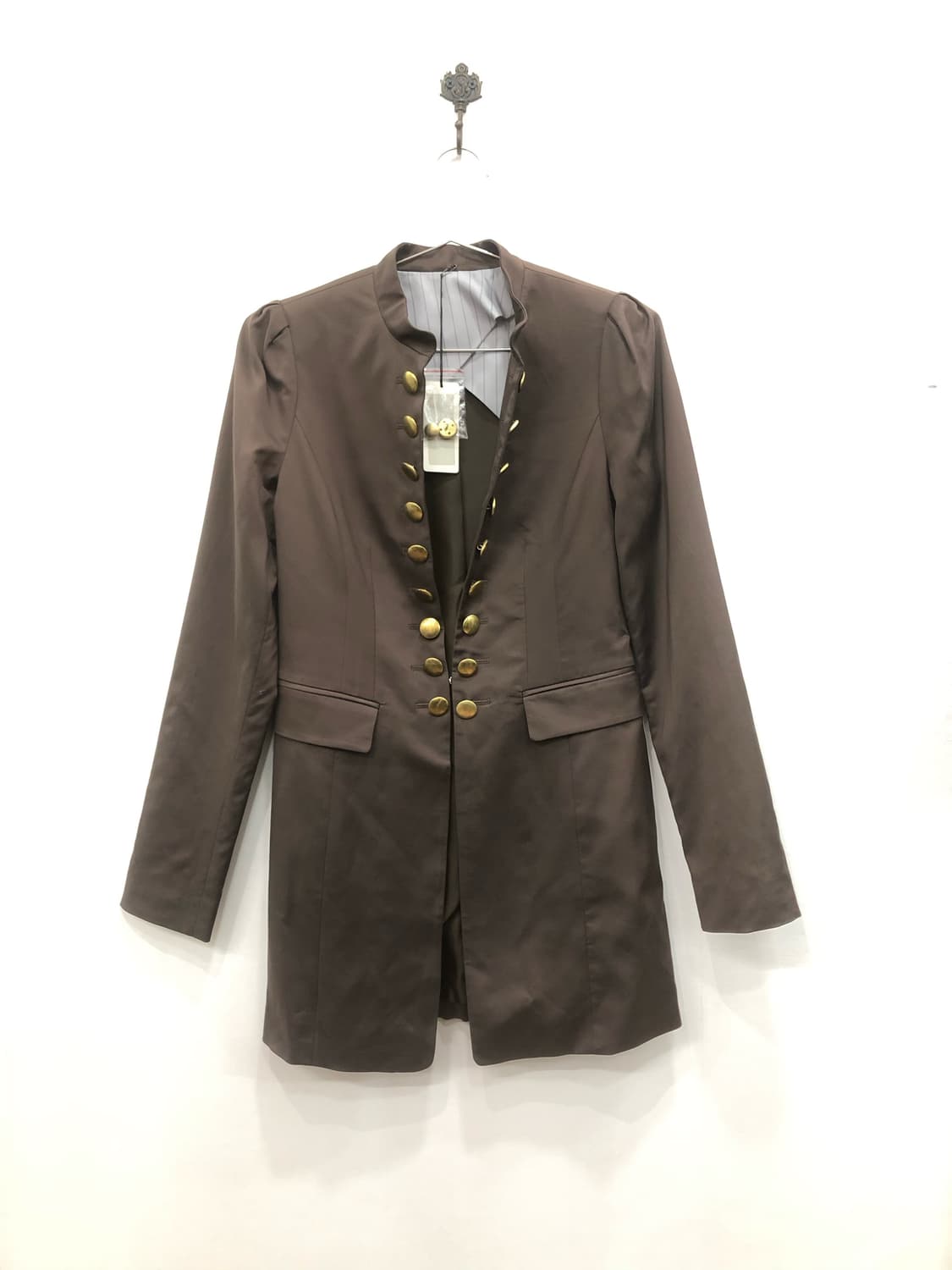 brown tailored napoleon midi jacket 상품이미지5