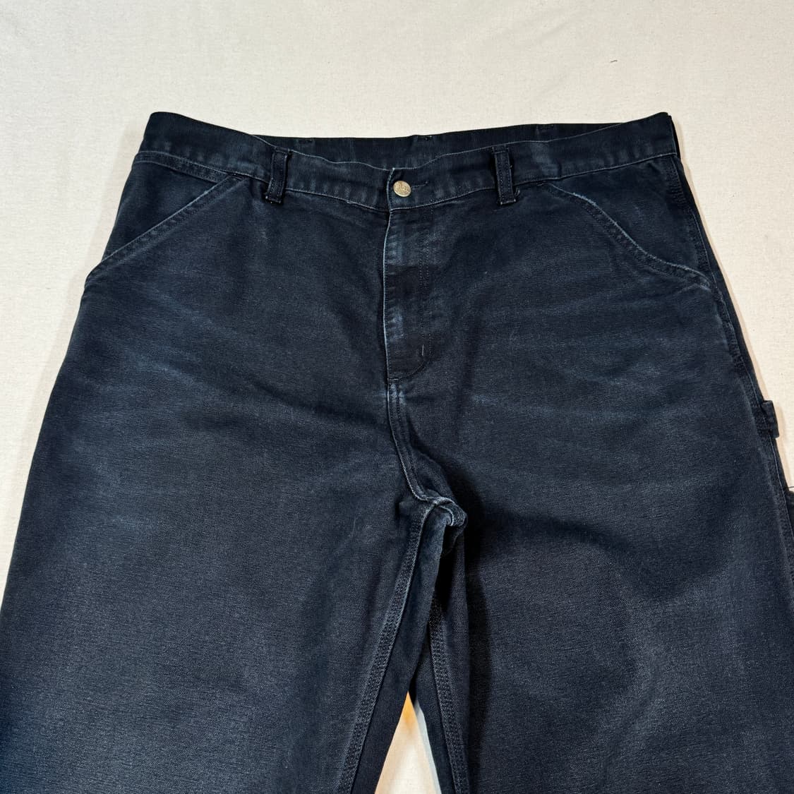 40inch) 칼하트 싱글니 블랙 카펜터 덕 캔버스 워크팬츠 상품이미지5