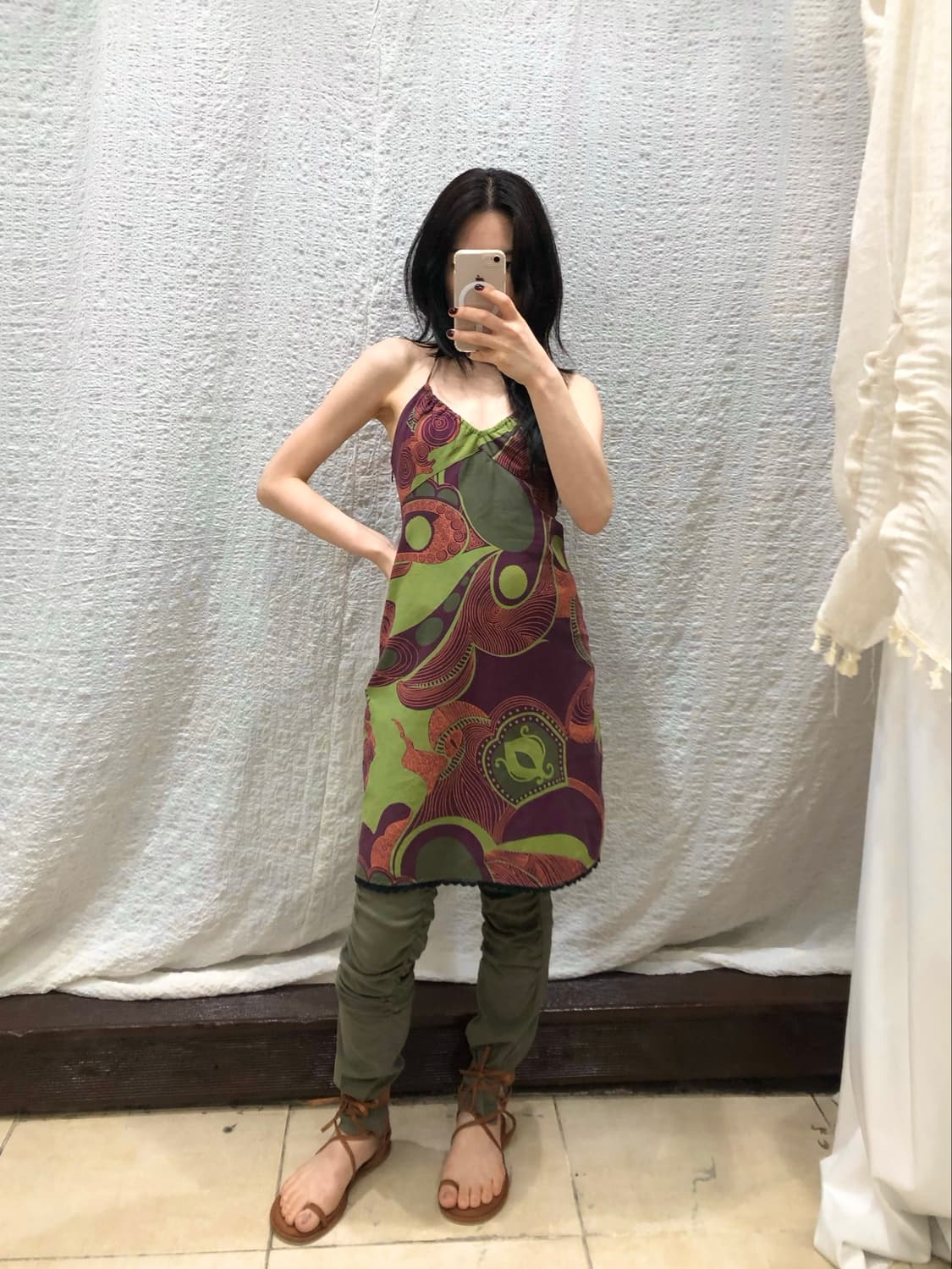 Khaki shirring leggings 상품이미지5