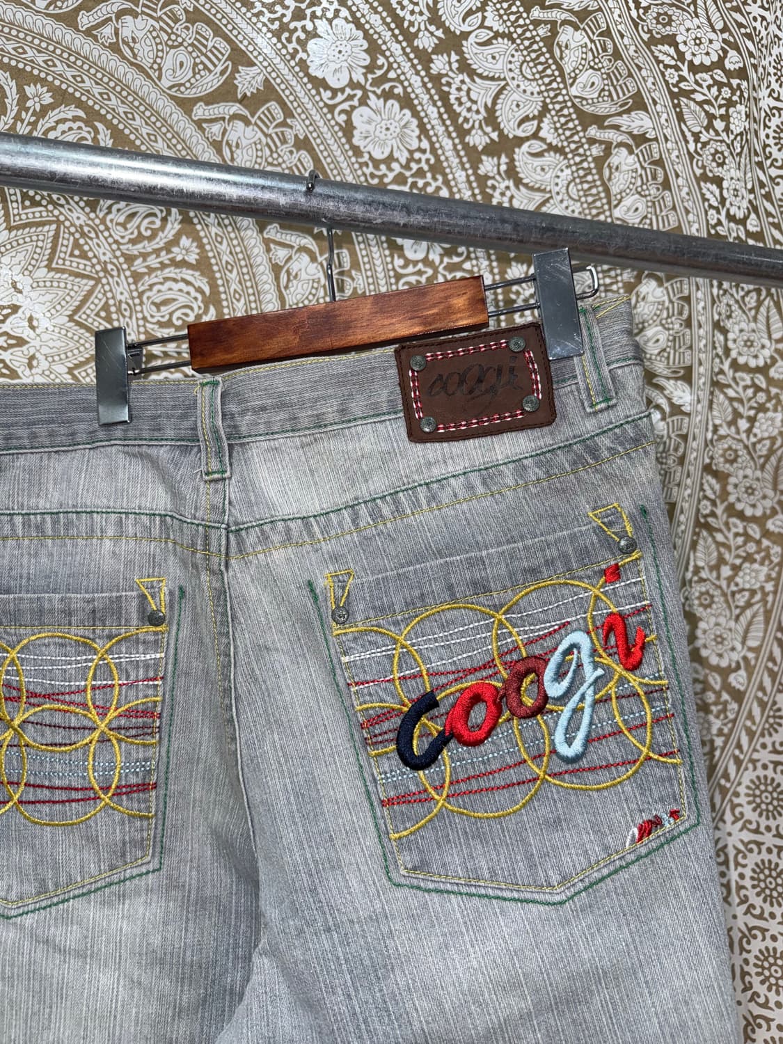 쿠지 빈티지 자수 흑청 데님팬츠   상품이미지4