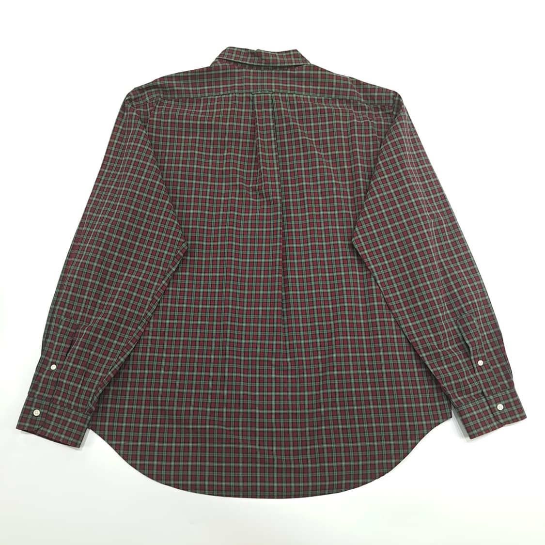 Co886 2XL 폴로 랄프로렌 버건디그린 스몰타탄체크 긴팔 셔츠 남방 상품이미지7