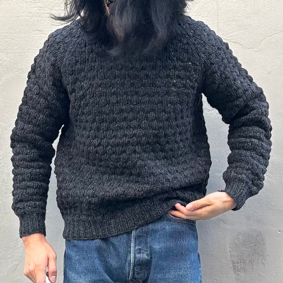 올드 핸드 니트 울 헤비 와플 스웨터 상품이미지10