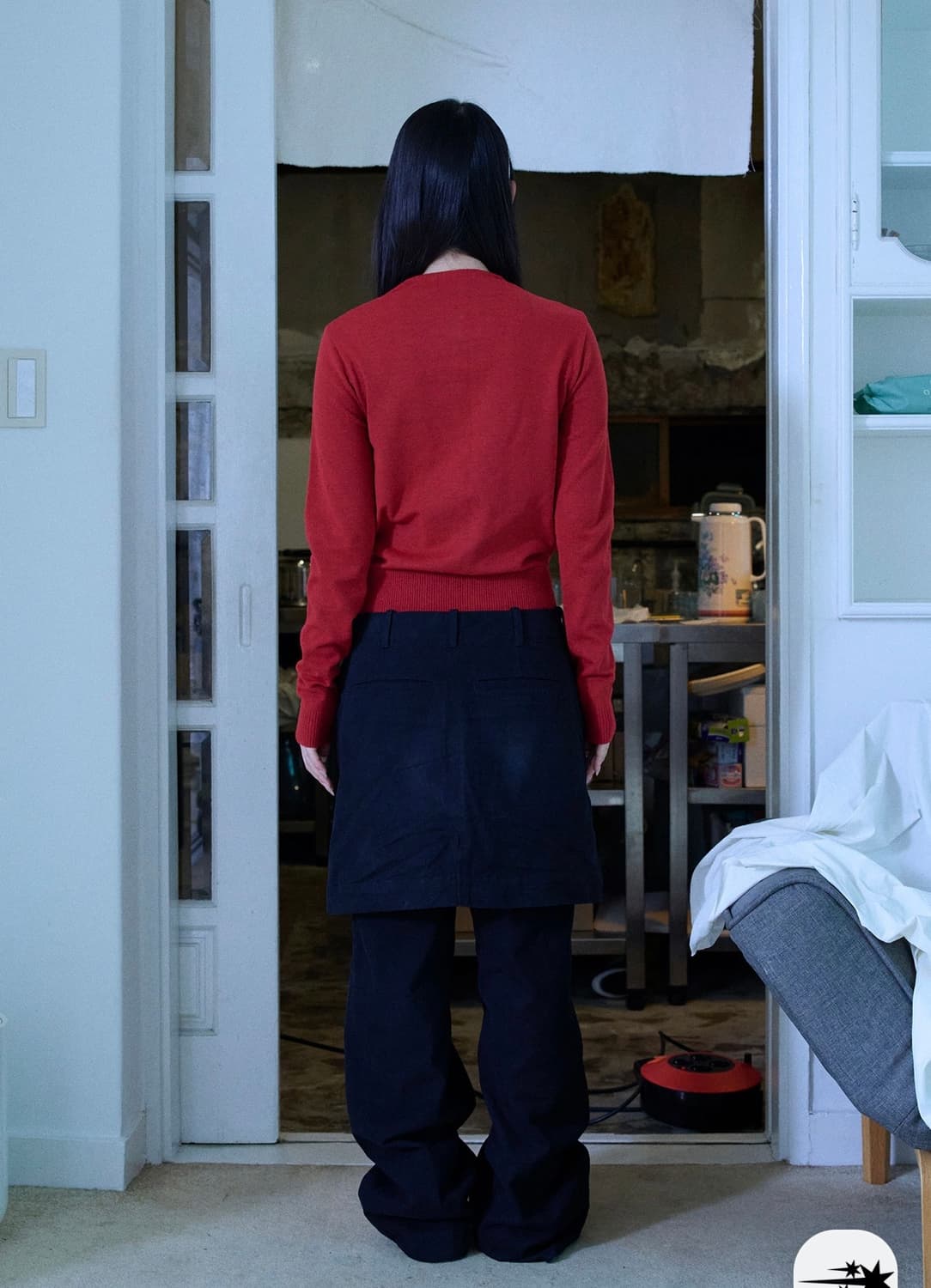 niceghostclub frill knit cardigan (red) 상품이미지3