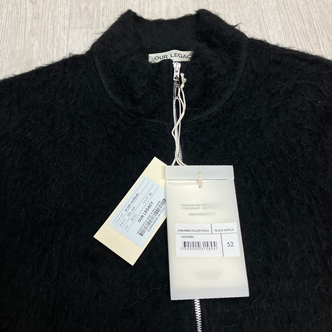 [52] 아워레가시 슈렁큰 알파카 풀집 폴로 블랙 상품이미지2