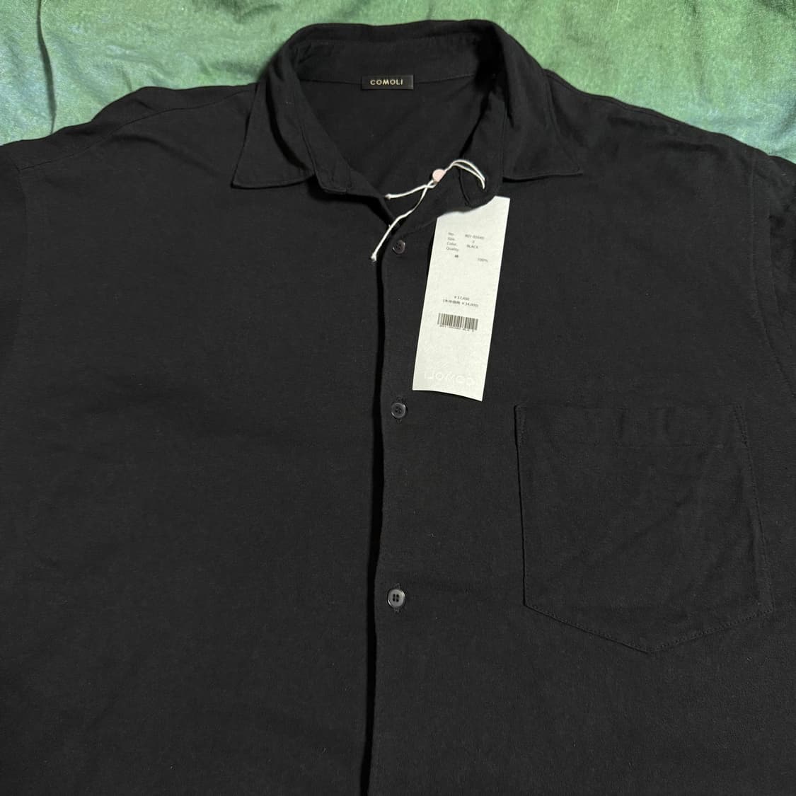 [2]코모리 25SS 블랙 코튼 저지 셔츠 상품이미지8
