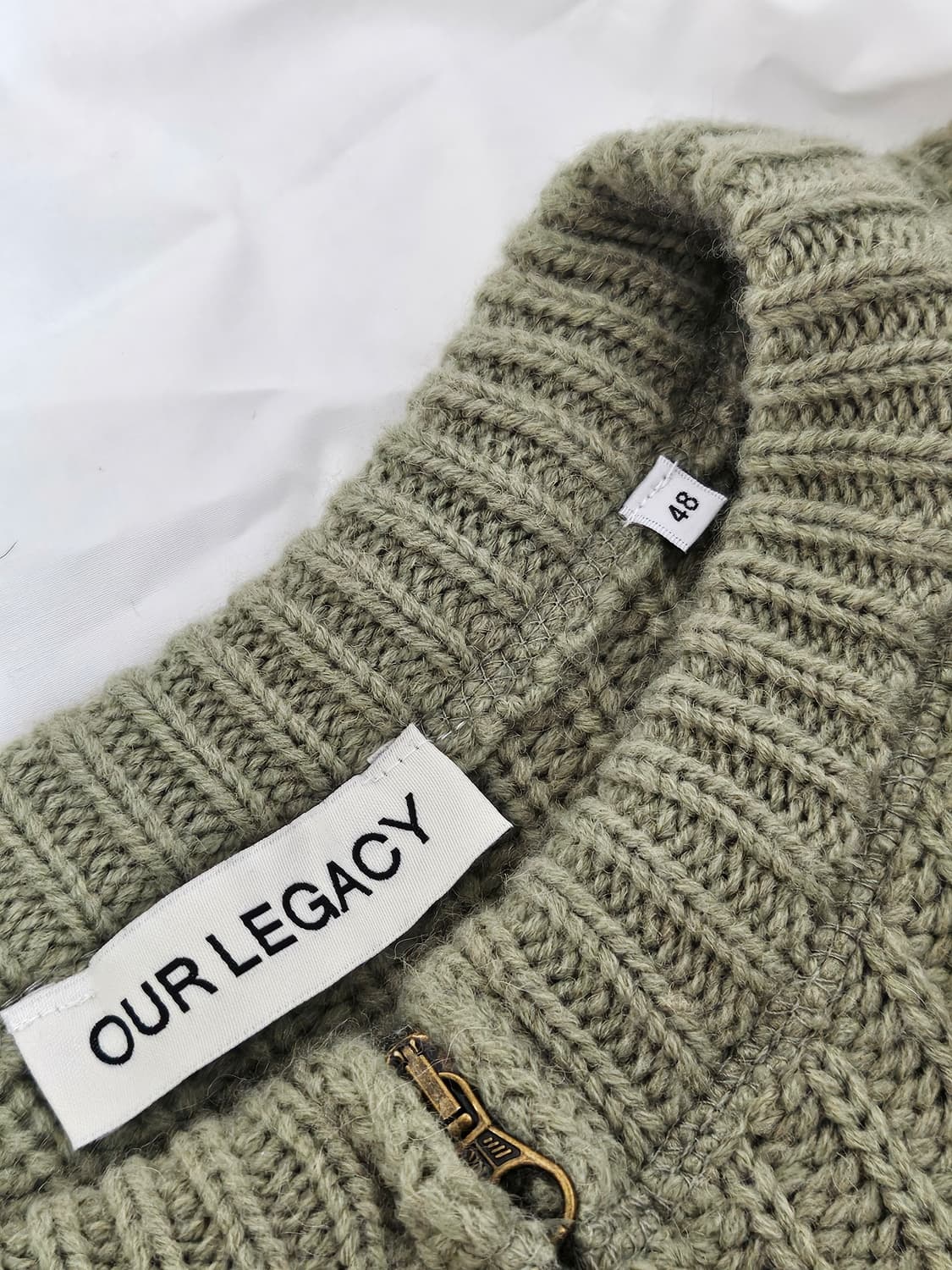 아워레가시 집업 랩 가디건 리파인드 그린 쿼티디안 울 48 상품이미지3