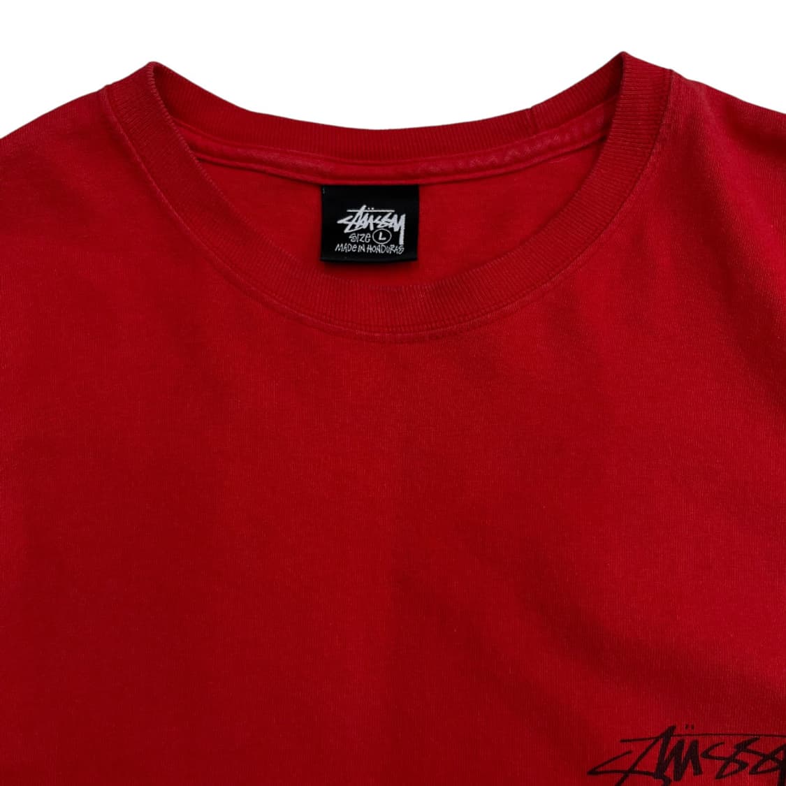 스투시 백로고 레드 반팔 L 상품이미지5
