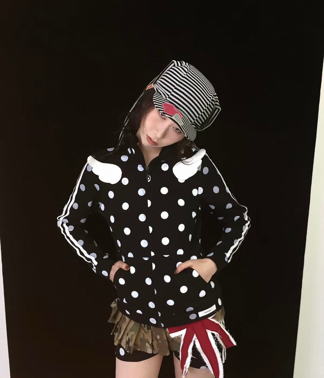 Tsunami 엔젤 도트 뿔 후드 집업 자켓 상품이미지2