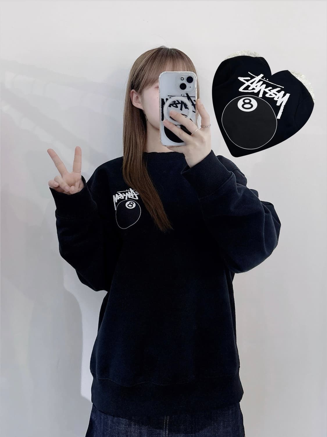 스투시 8볼 블랙 맨투맨 상품이미지1