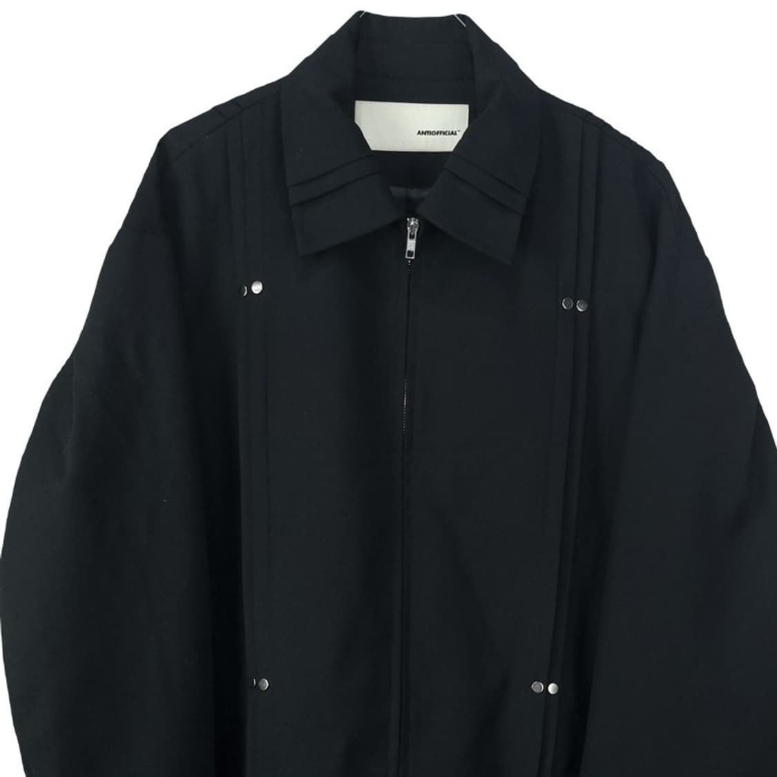 [빈티지] 턱 라인 오버핏 블루종 자켓 블랙 M18760 상품이미지4