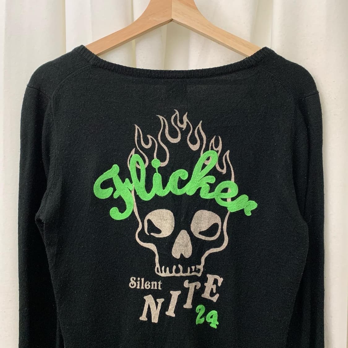 로데오 크라운스 블랙 백스컬 브이넥 가디건 상품이미지3