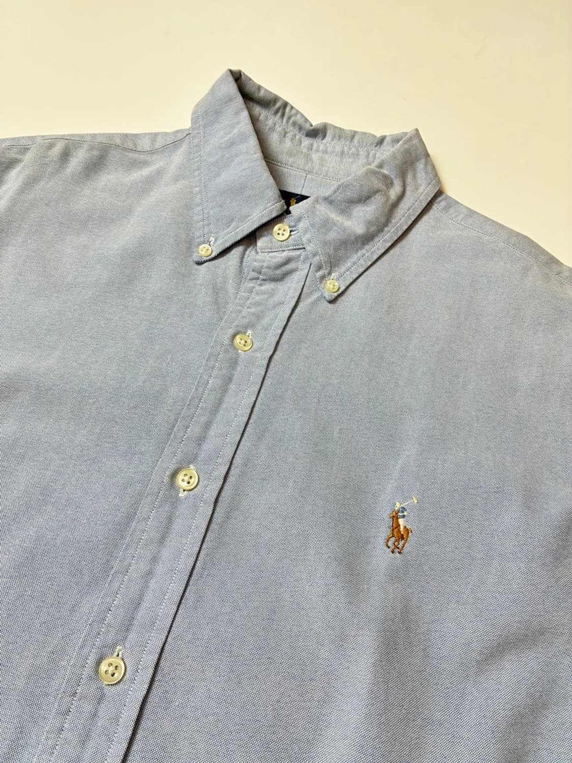 폴로 랄프로렌 스카이블루 옥스포드 솔리드 로고 셔츠 PN8807 상품이미지3