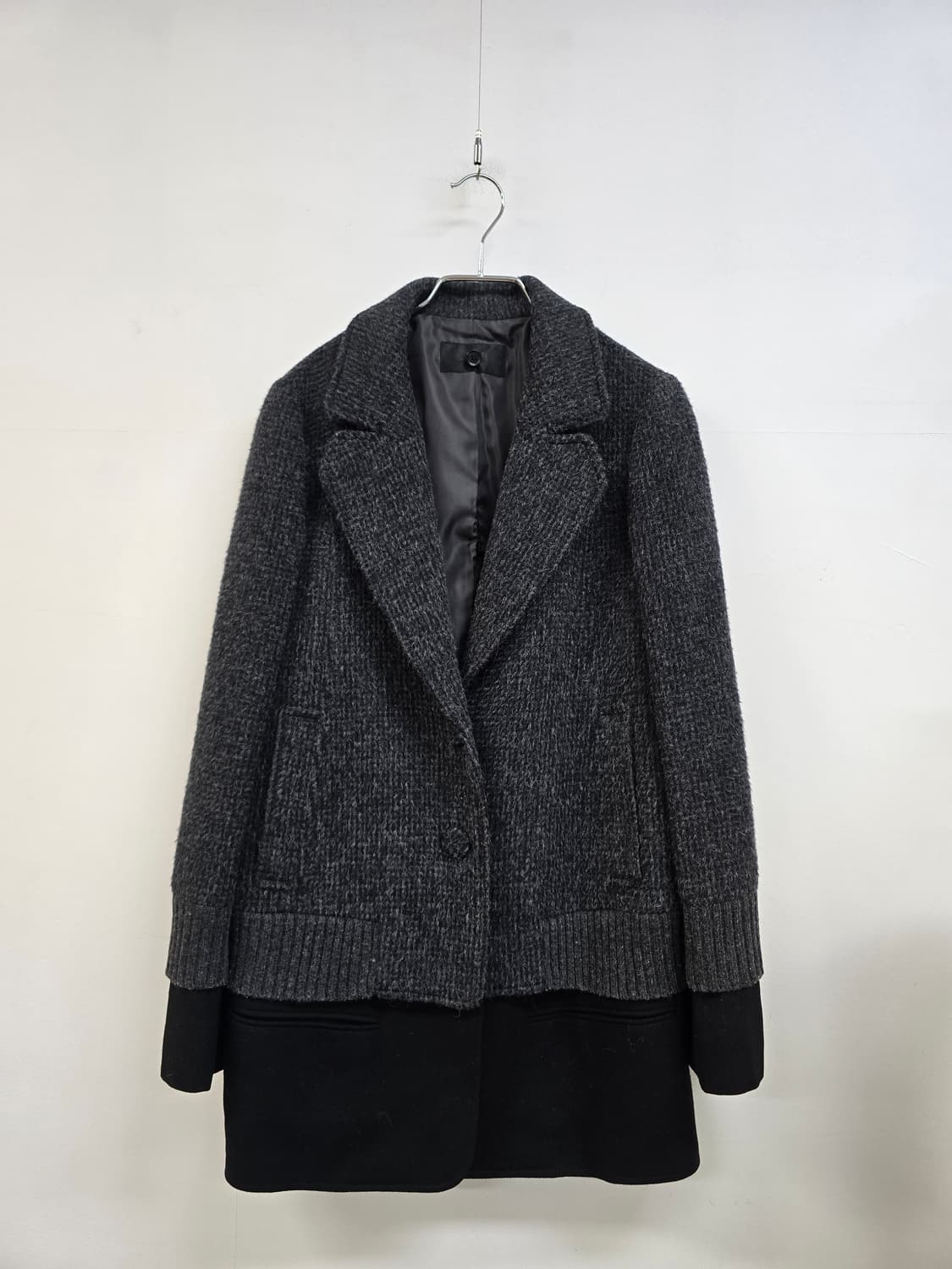 한섬 시스템 이중니트카라 트위드 겨울 자켓 상품이미지2