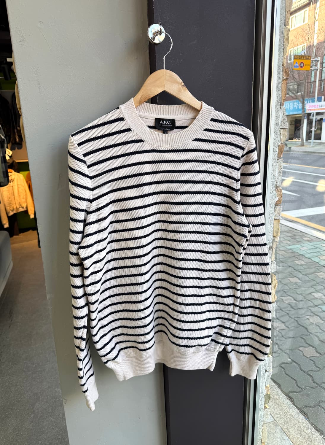 L/ 아페쎄 스트라이프 라운드 니트 상품이미지2