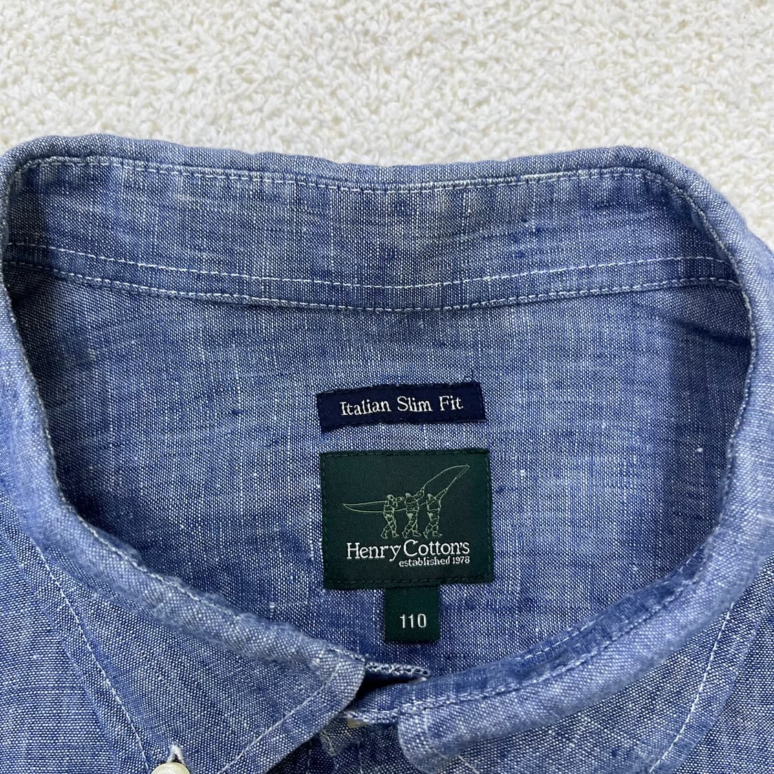 110 헨리코튼 린넨 반팔 셔츠 0415M 상품이미지2