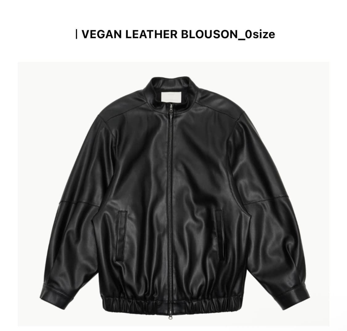 아모멘토 익스크루시브 24fw하이넥 비건 레더 블루종 상품이미지5