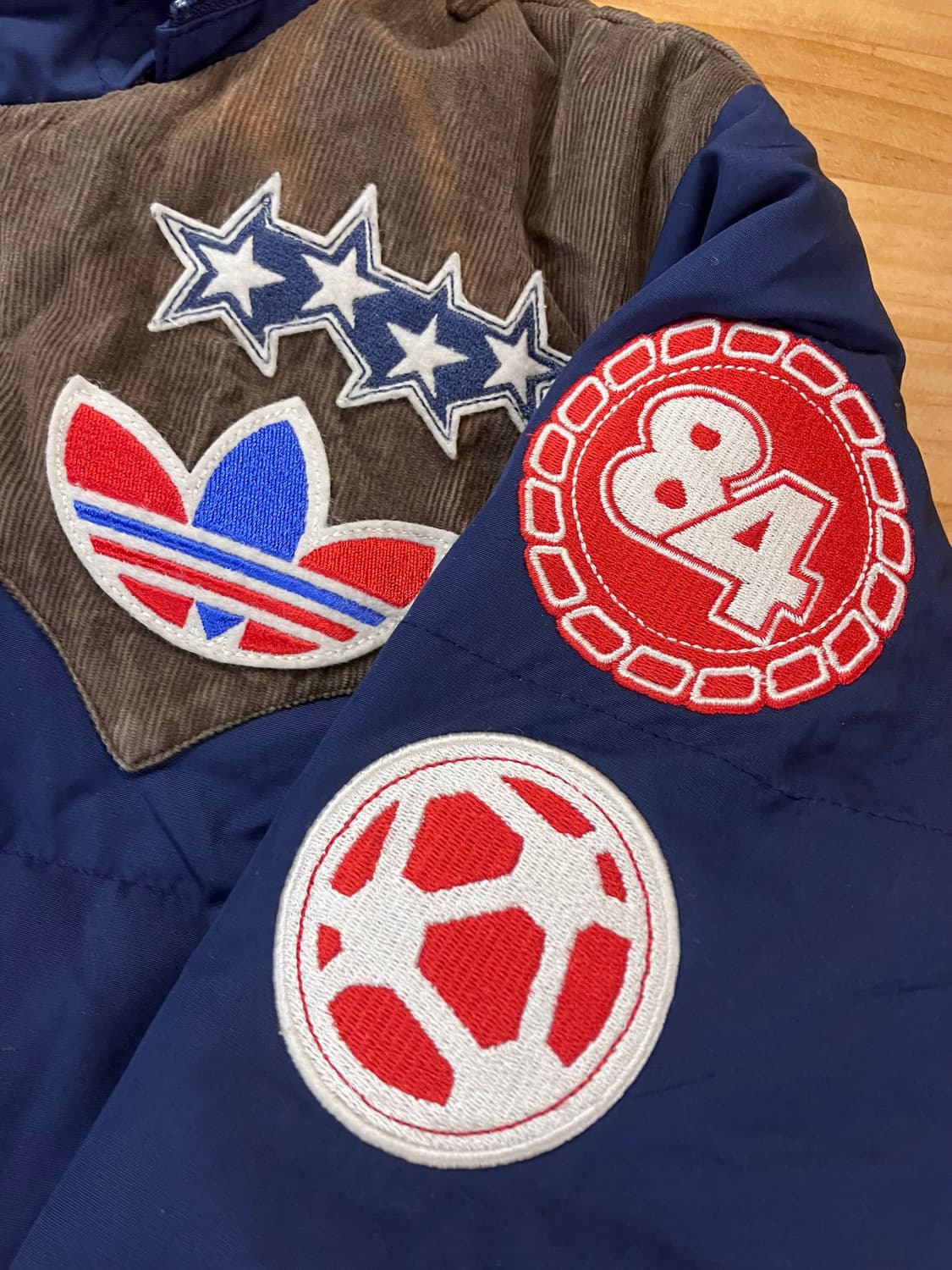 아디다스 빈티지 패치 덕다운 패딩 자켓 네이비 95 #csz3449  상품이미지4