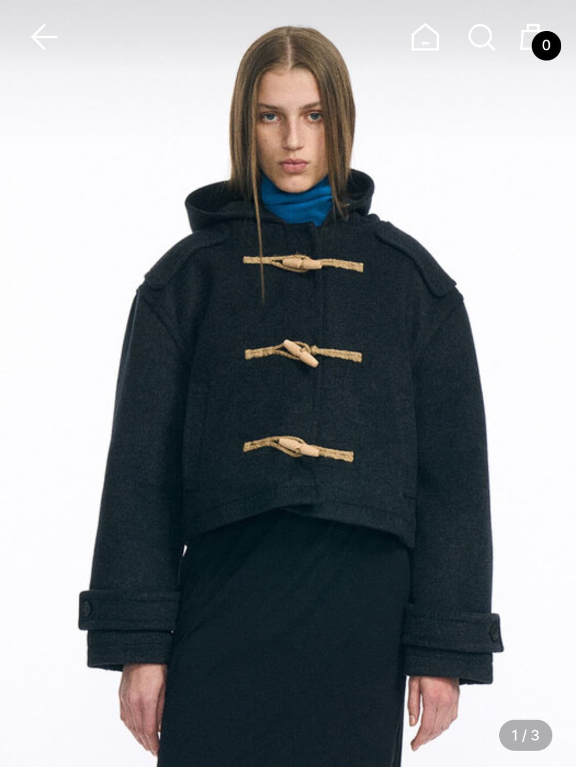 파르티멘토 우먼 숏 더플 코트 차콜 그레이 떡볶이코트 상품이미지2