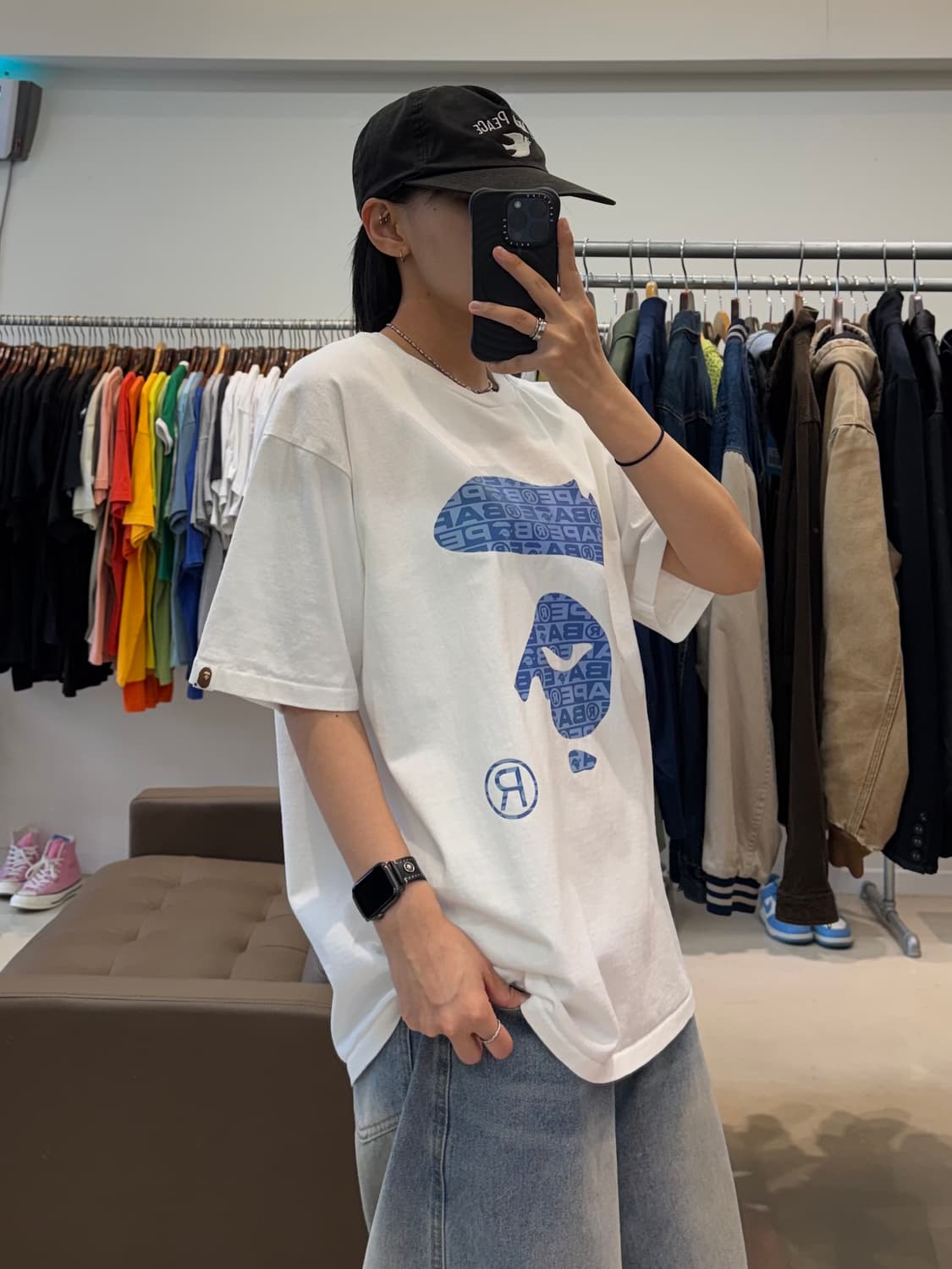 베이프 럭스 스포츠 패턴 에이프 페이스 티셔츠 상품이미지6
